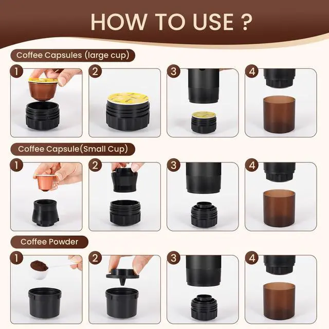 Alt view image 3 of 6 - Portable Electric Espresso Machine