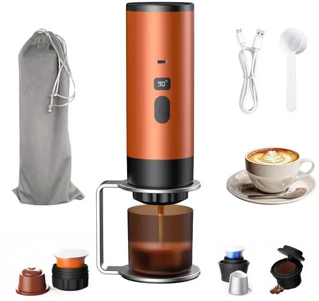 Main image of 18 Bar Portable Espresso Machine with LED Display and 90ml Sink