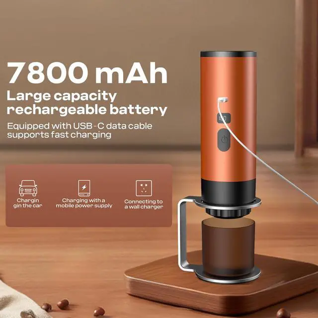 Alt view image 5 of 6 - 18 Bar Portable Espresso Machine with LED Display and 90ml Sink