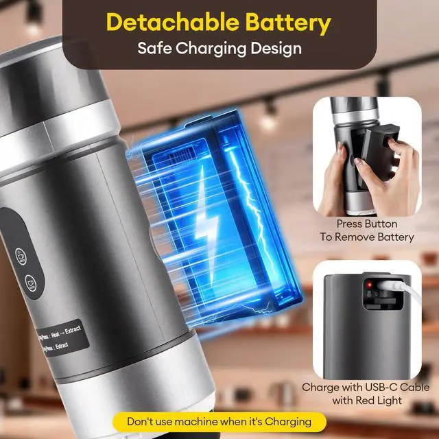 Alt view image 6 of 6 - Travel Portable Coffee Maker 3 In 1 Espresso Machine