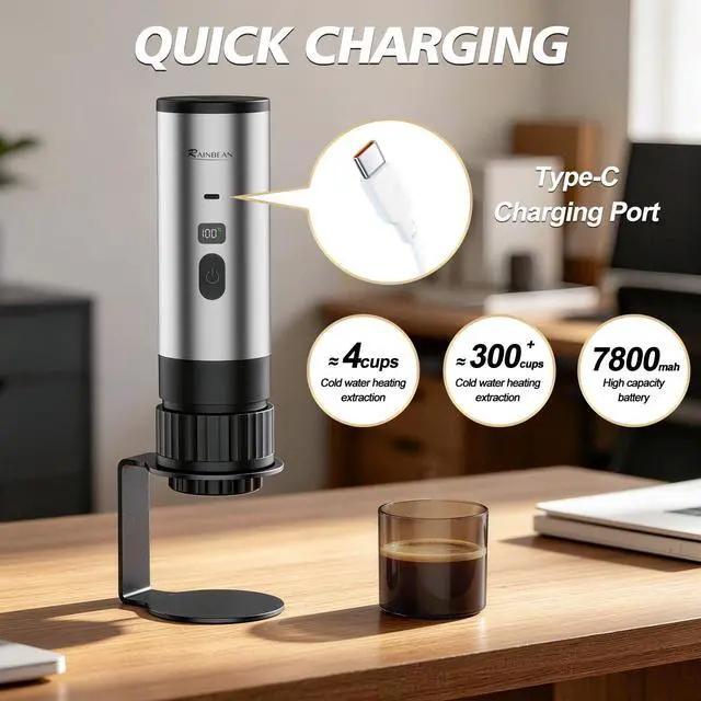 Alt view image 3 of 6 - Portable Electric Espresso Maker
