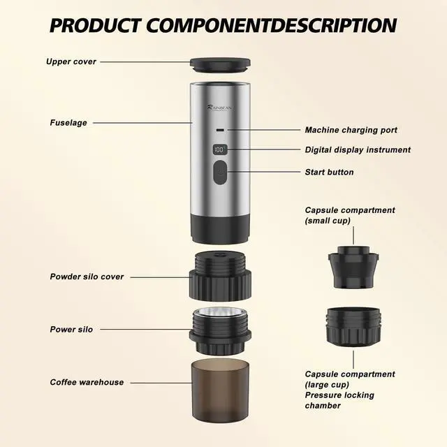 Alt view image 6 of 6 - Portable Electric Espresso Maker