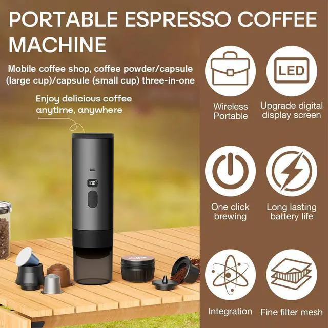 Alt view image 2 of 6 - 3-in-1 Portable Coffee Maker Espresso Coffee Machine