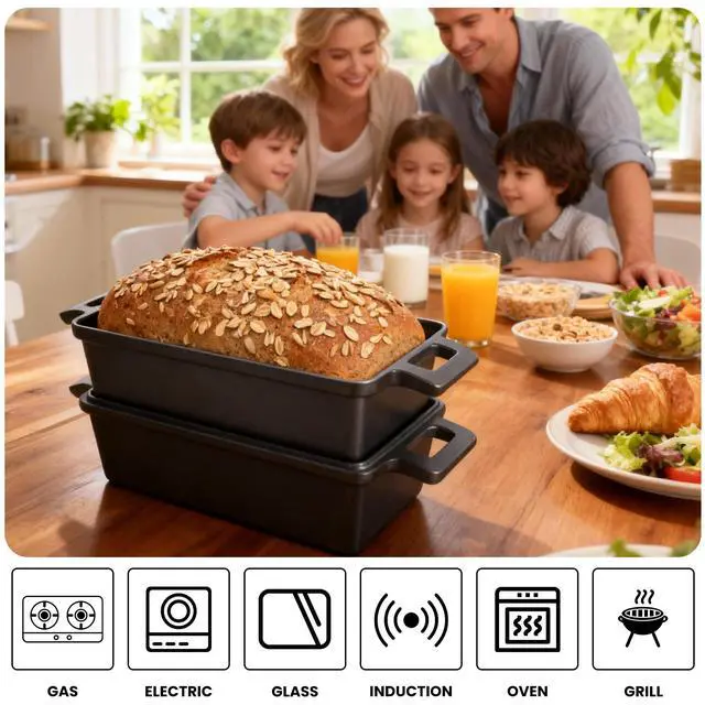 Alt view image 5 of 6 - 2 in 1 Bread Oven Cast Pan with Lid
