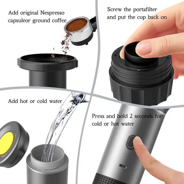 Alt view image 2 of 6 - Portable Electric Espresso Coffee Maker