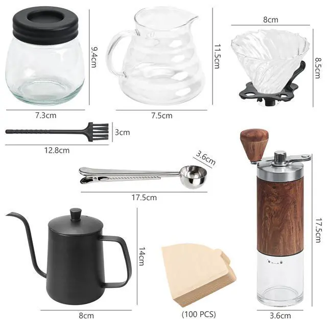 Alt view image 2 of 5 - 7-Piece Manual Coffee Grinder Set