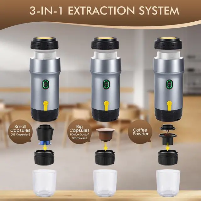 Alt view image 3 of 6 - 3-in-1 Portable Coffee Maker