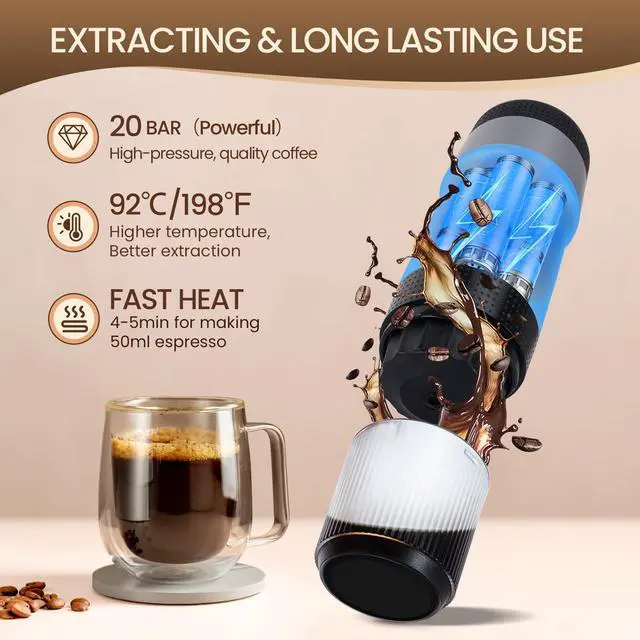 Alt view image 5 of 6 - 3-in-1 Portable Coffee Maker