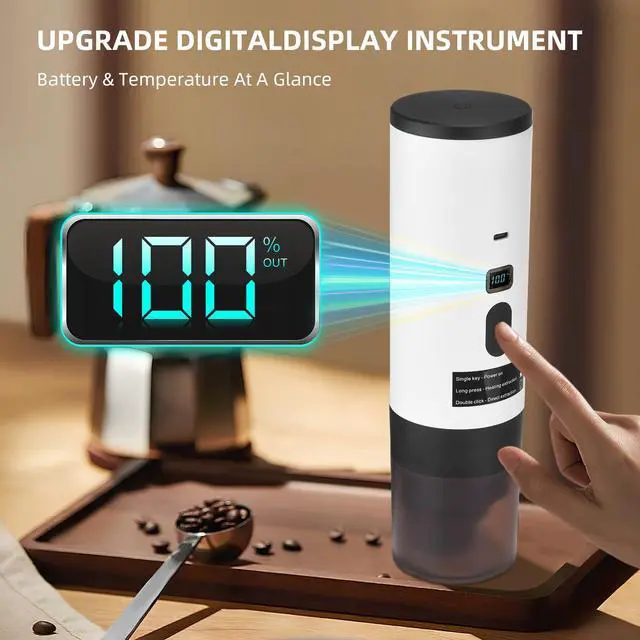 Alt view image 4 of 6 - 3-In-1 Portable Coffee Machine - Automatic 15Bar Wireless Heating with Digital Display