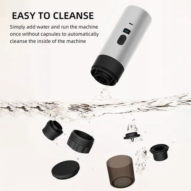 Alt view image 6 of 6 - 3-In-1 Portable Coffee Machine - Automatic 15Bar Wireless Heating with Digital Display