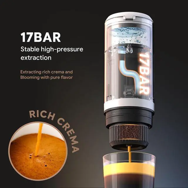 Alt view image 4 of 7 - 3 in 1 Portable Espresso Machine with NO Heating Function