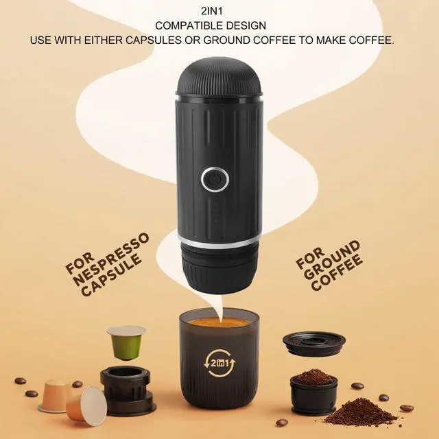 Alt view image 4 of 6 - Self Heating Portable Coffee Machine for Travel
