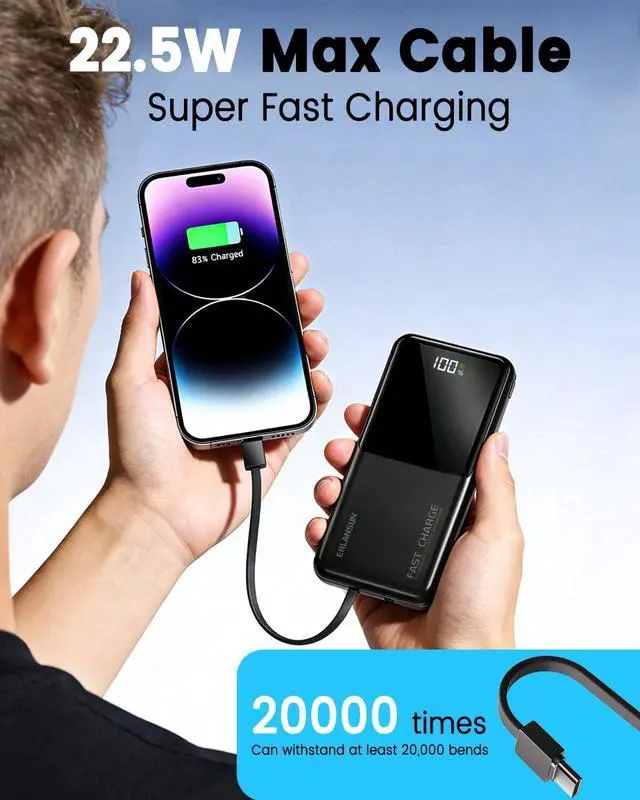 Alt view image 4 of 7 - Power Bank Fast Charging 20000mAh 22.5W