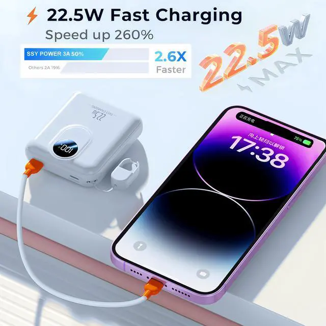 Alt view image 2 of 7 - Power Bank 10000mAh Fast Charging Portable