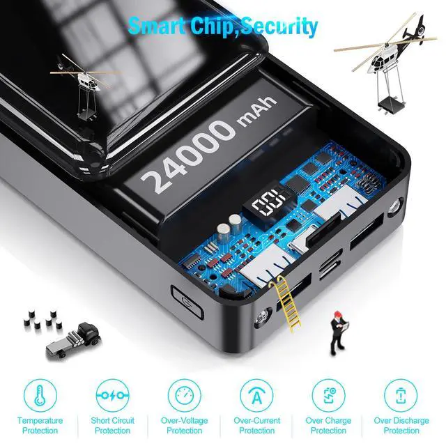 Alt view image 3 of 7 - Power Bank 24000mAh 3.7V 88.8Wh Phone Charger Battery Pack