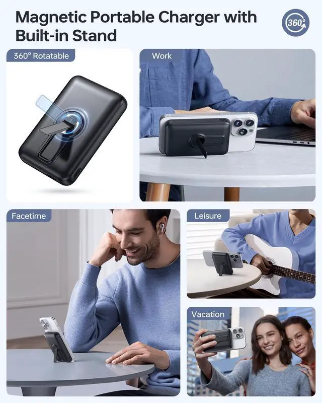 Alt view image 5 of 7 - For Magsafe Power Bank Portable Charger 12000mAh