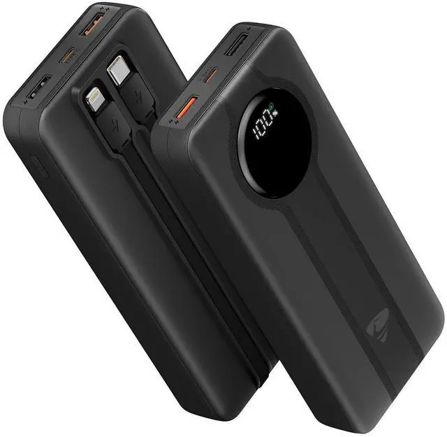 Main image of 20000mAh Power Bank with Built-in USB-C & Lightning Cables