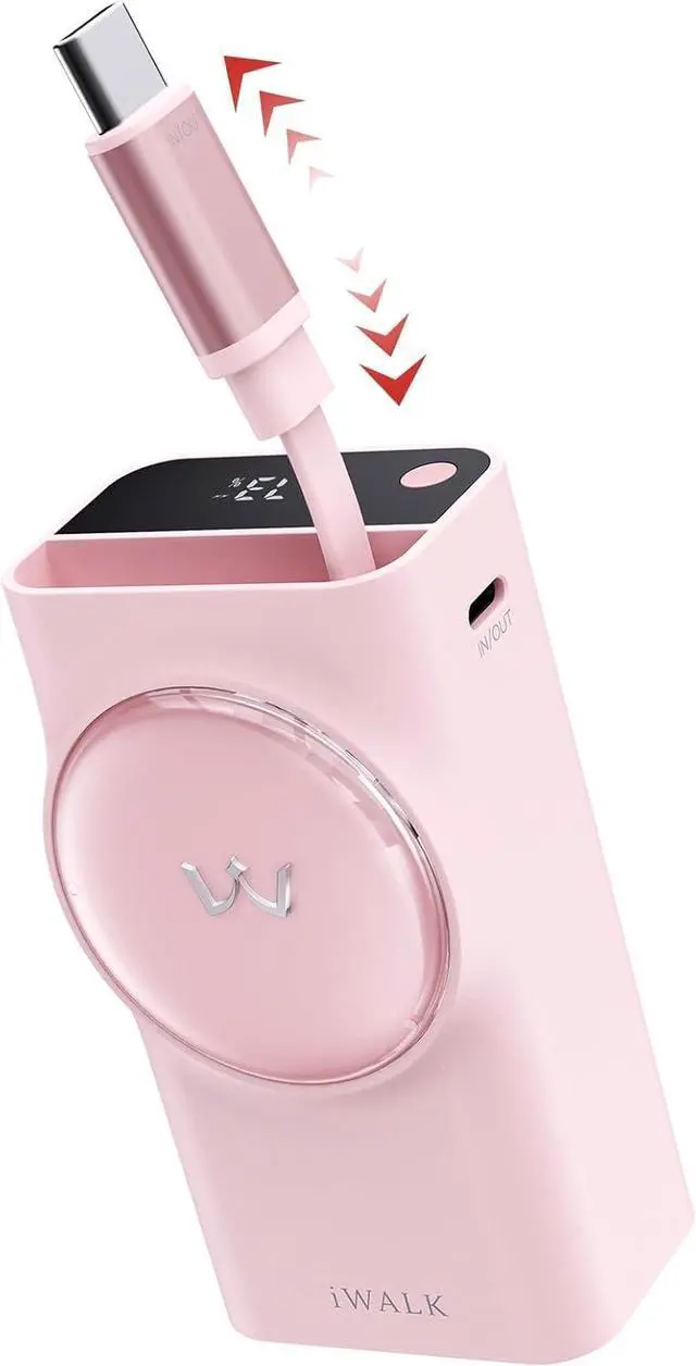 Main image of Power Bank Built-in 70cm/27.5 inches USB-C Retractable Cable
