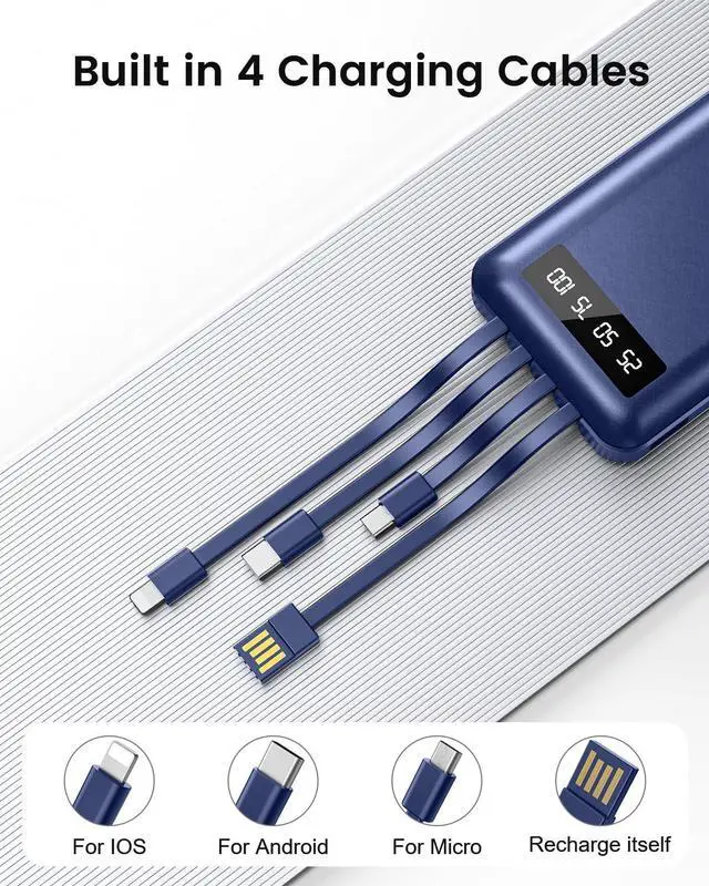 Alt view image 6 of 7 - 26800mah Power Bank With 4 Built in Cables