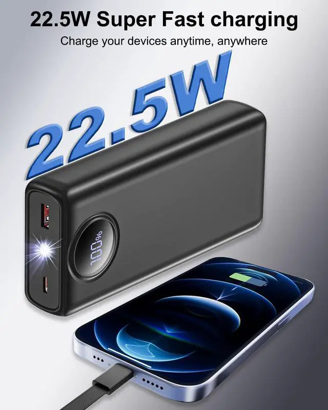 Alt view image 3 of 7 - 20000mAh Power Bank with Built in Cables