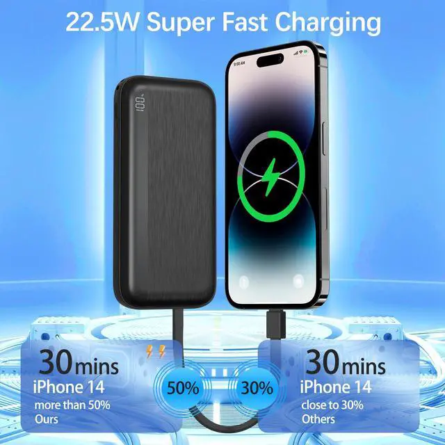 Alt view image 2 of 7 - Power Bank 10000mAh 22.5W PD Fast Charging