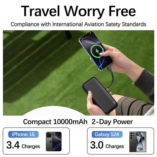 Alt view image 3 of 7 - Power Bank 10000mAh 22.5W PD Fast Charging