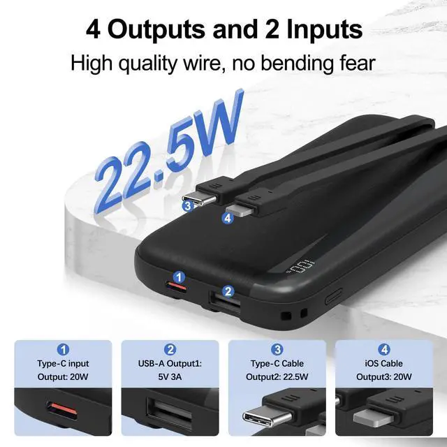 Alt view image 4 of 7 - Power Bank 10000mAh 22.5W PD Fast Charging