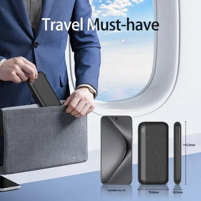 Alt view image 5 of 7 - Power Bank 10000mAh 22.5W PD Fast Charging