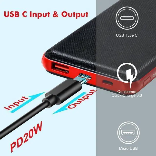 Alt view image 2 of 6 - 2-Pack Power Bank Portable Charger 10600mAh