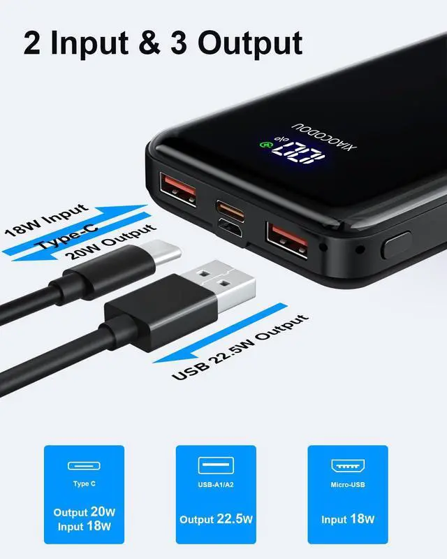 Alt view image 3 of 7 - Power Bank 20000mAh