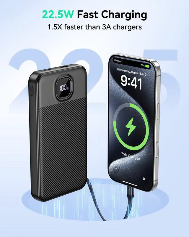 Alt view image 2 of 7 - Power Bank with Built in Cable