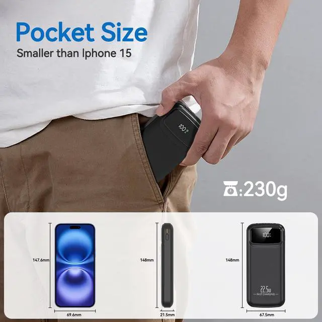 Alt view image 6 of 7 - Power Bank with Built-in Cables