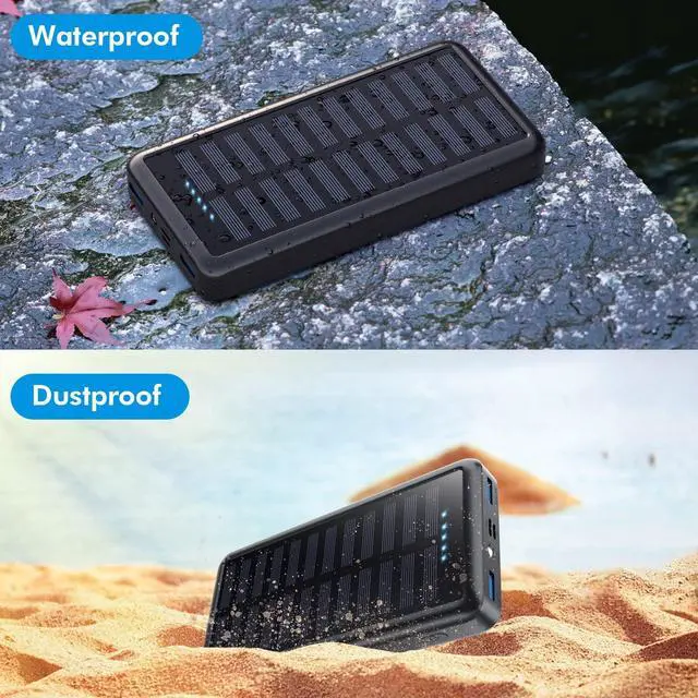 Alt view image 7 of 7 - Solar Power Bank USB C 26800mAh Portable Charger