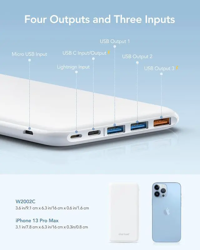 Alt view image 4 of 7 - 26800mAh Power Bank USB C Battery Pack Portable Charger USB C
