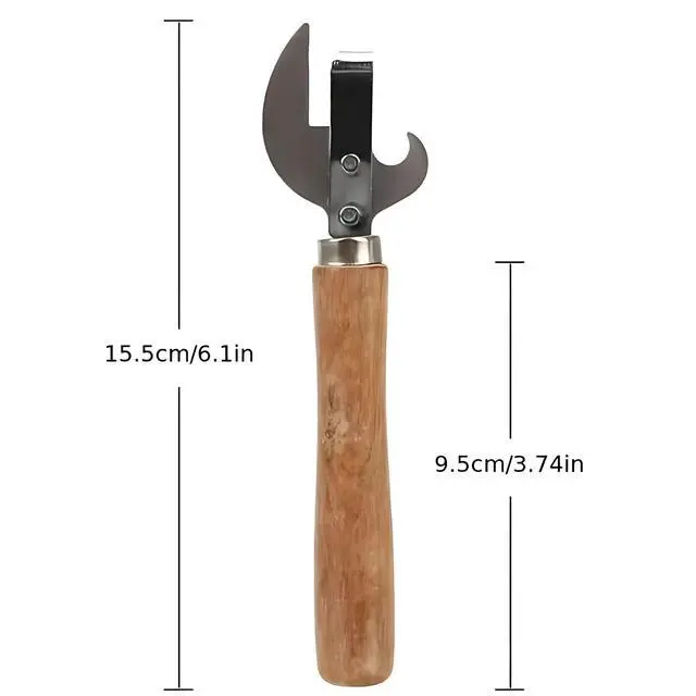 Alt view image 2 of 6 - StainlessSteel SideCut Can Opener with Ergonomic Wood HandleKitchen