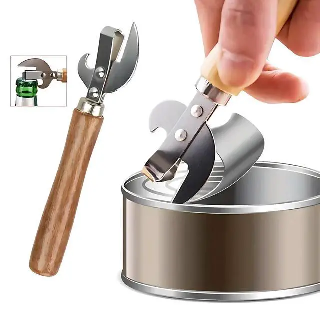 Alt view image 5 of 6 - StainlessSteel SideCut Can Opener with Ergonomic Wood HandleKitchen
