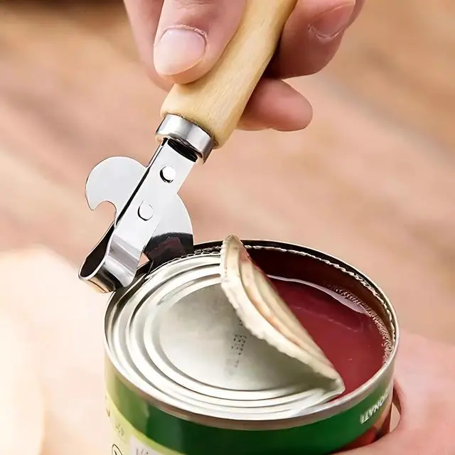 Alt view image 4 of 6 - StainlessSteel SideCut Can Opener with Ergonomic Wood HandleKitchen