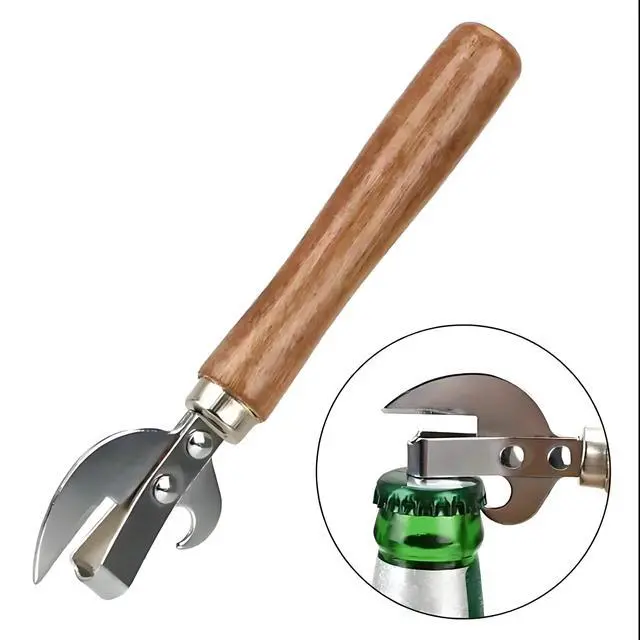 Alt view image 6 of 6 - StainlessSteel SideCut Can Opener with Ergonomic Wood HandleKitchen