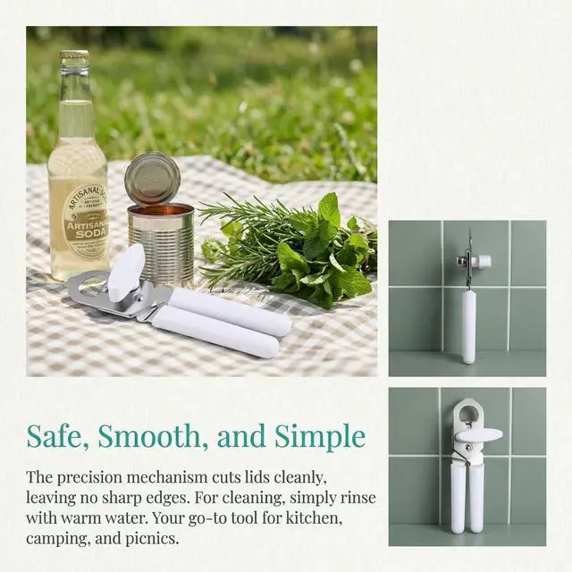 Alt view image 5 of 6 - Tin Opener & Bottle Opener - Premium Stainless Steel Manual Can Opener with Comfortable Soft Grip
