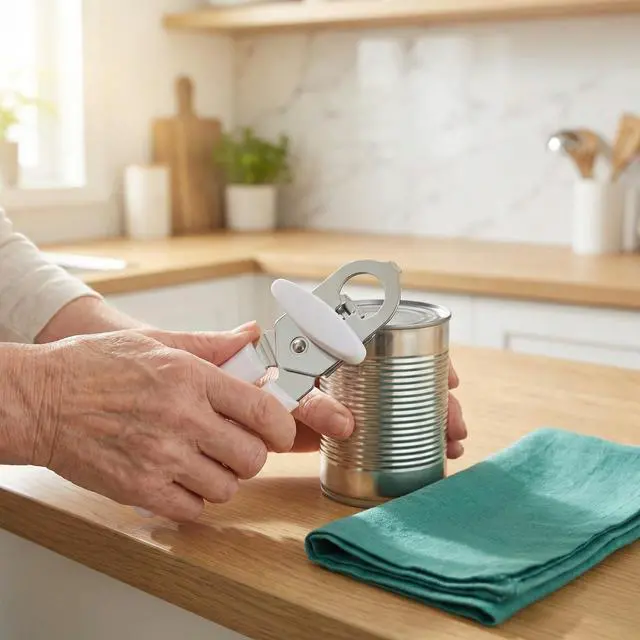 Alt view image 6 of 6 - Tin Opener & Bottle Opener - Premium Stainless Steel Manual Can Opener with Comfortable Soft Grip