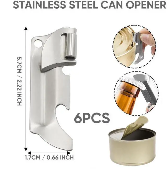 Alt view image 2 of 6 - 6pcs Camping Tin Opener - Stainless Steel Military Can Opener for Tin - Portable Mini Manual Can Opener for Home