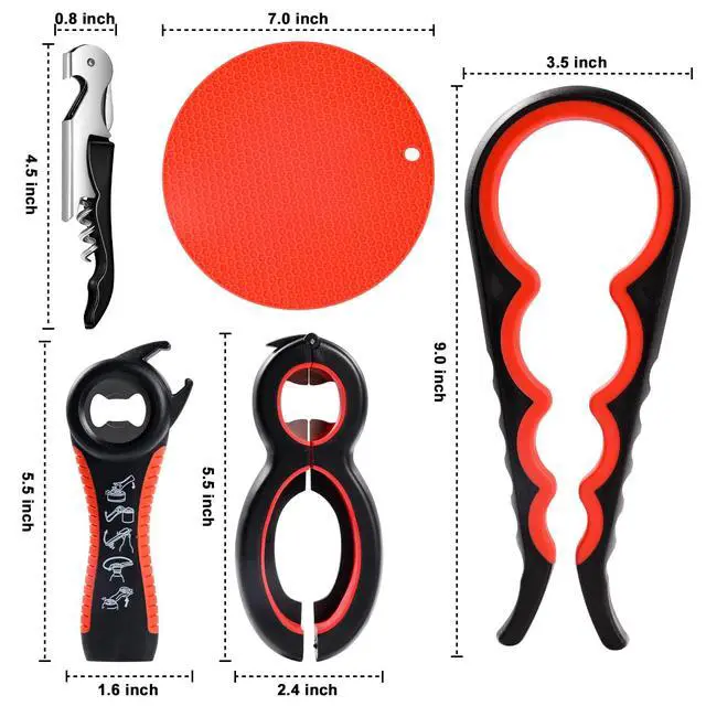 Alt view image 2 of 6 - Jar Opener for Weak Hands - 5 Pack Bottle Openers for Arthritis