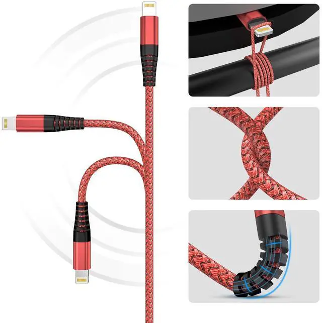Alt view image 3 of 6 - Ofuca iPhone Charger Cable 3Pack 1M/3FT MFi Certified iPhone Charger