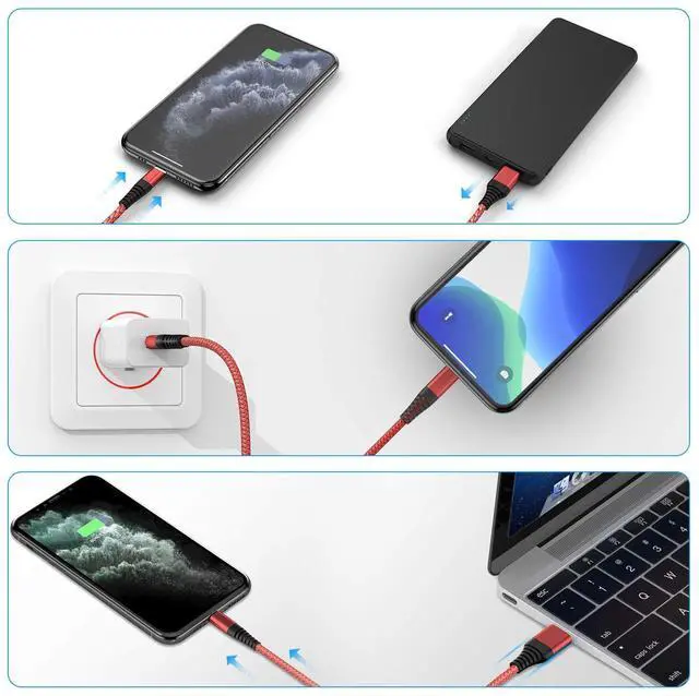 Alt view image 5 of 6 - Ofuca iPhone Charger Cable 3Pack 1M/3FT MFi Certified iPhone Charger