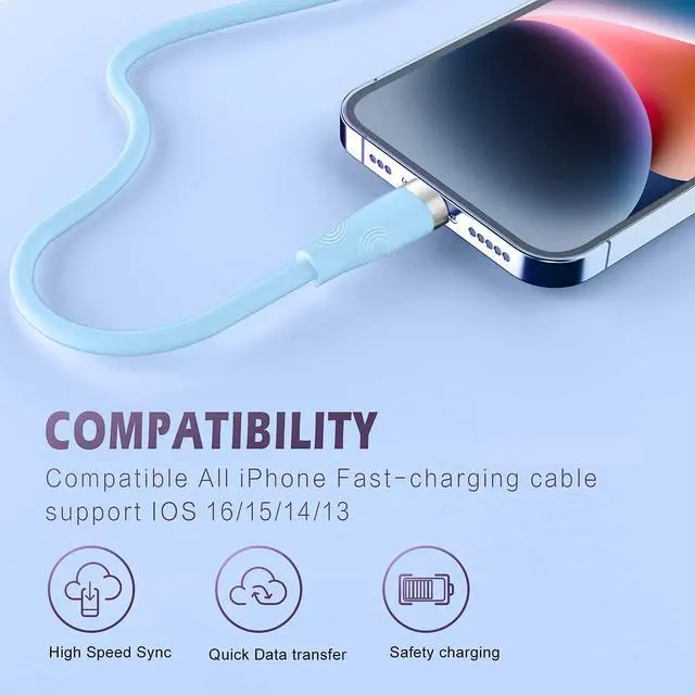 Alt view image 2 of 6 - iPhone Charger Cable 3Pack 6FT/1.8M