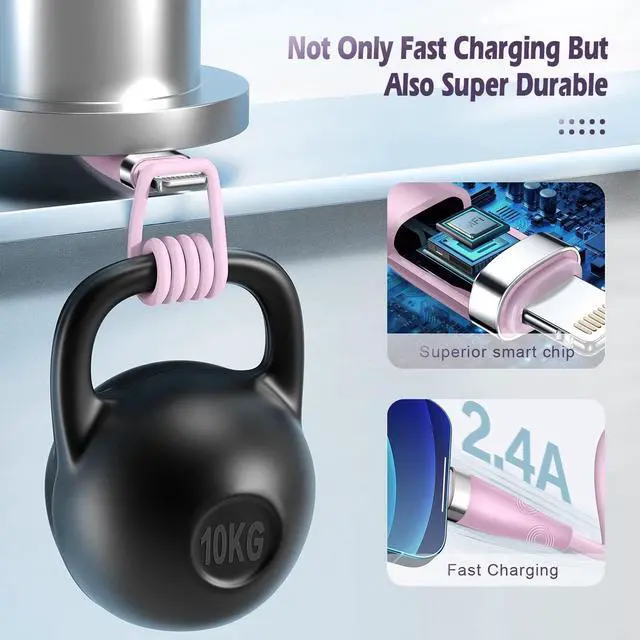 Alt view image 4 of 6 - iPhone Charger Cable 3Pack 6FT/1.8M