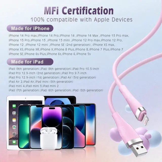 Alt view image 6 of 6 - iPhone Charger Cable 3Pack 6FT/1.8M
