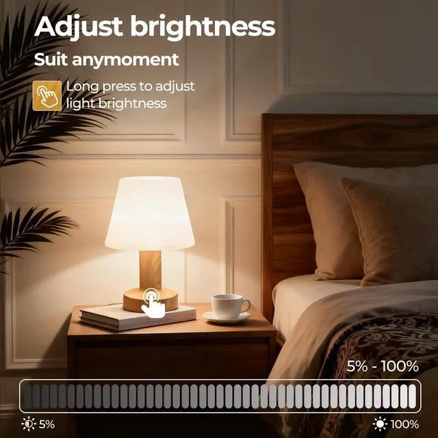 Alt view image 4 of 7 - Shower Lamp Waterproof Cordless Table Lamp 3-Color Dimmable Light