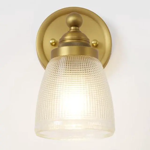 Alt view image 2 of 7 - Industrial Wall Light Sconce with Clear Ribbed Glass Lampshade