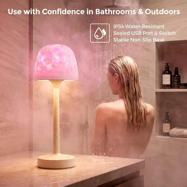 Alt view image 4 of 5 - Rechargeable Lamp Cordless Shower Table Lamp